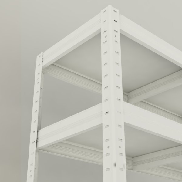 Kovový regál Futur 900x900x450/3, biela, 350kg/pol., lamino