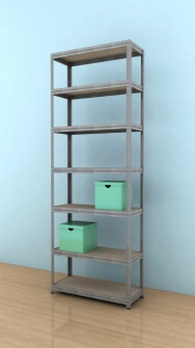 Kovový regál Futur 2500x900x450/7, pozink, 250kg/pol.