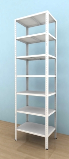 Kovový regál Drumy 2500x1000x400/7, 130kg/pol., biela