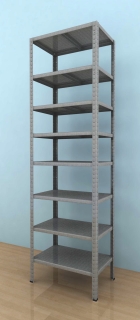 Kovový regál Drumy 2600x600x400/8, 130kg/pol., pozink