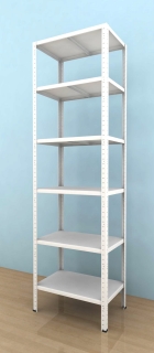 Kovový regál Drumy 2700x800x400/6, 130kg/pol., biela