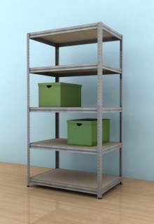 Kovový regál Futur 2400x1200x600/5, pozink, 200 kg/pol.