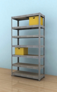 Kovový regál Futur 2000x750x350/7, pozink, 350kg/pol.
