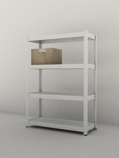 Kovový regál Futur 1100x900x450/4, biela,250kg/pol. lamino