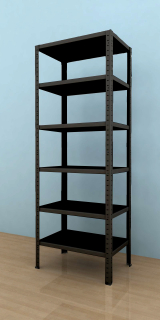 Kovový regál Drumy 1800x600x400/6, 130kg/pol., čierna