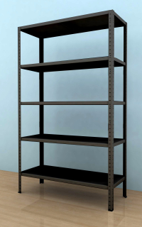 Kovový regál Drumy 2000x1000x400/5, 130kg/pol., čierna