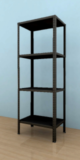 Kovový regál Drumy 1100x800x400/4, 130kg/pol., čierna