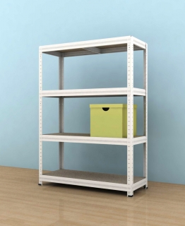 Kovový regál Futur 1100x900x350/4, biela, 350kg/pol.