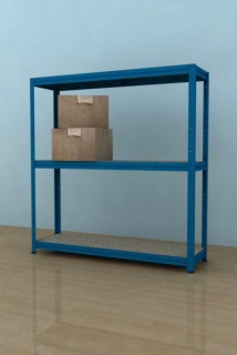 Kovový regál Futur 900x900x450/3, modrá, 350kg/pol.