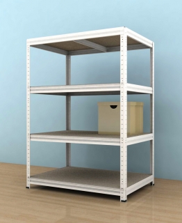 Kovový regál Futur 1100x900x600/4, biela,350kg/pol. lamino