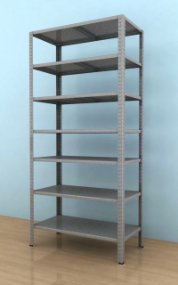 Kovový regál Drumy 2100x1000x400/7, 130kg/pol., pozink