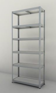 Kovový regál Futur 2100x900x350/6, pozink, 350kg/pol. lamino